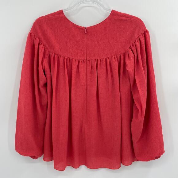 CHLOE Crepe Long Sleeve Blouse Girls Size 14 Crochet Bodice Vibrant Relaxed Boho - Picture 3 of 8